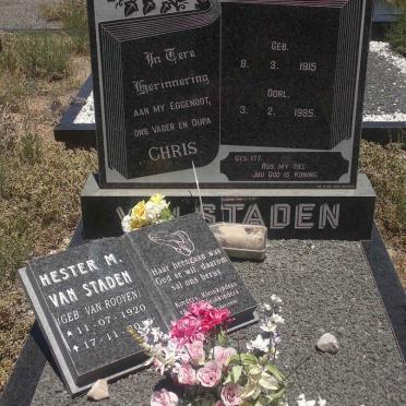 STADEN Chris, van 1915-1985 &amp; Hester M. VAN ROOYEN 1920-2010