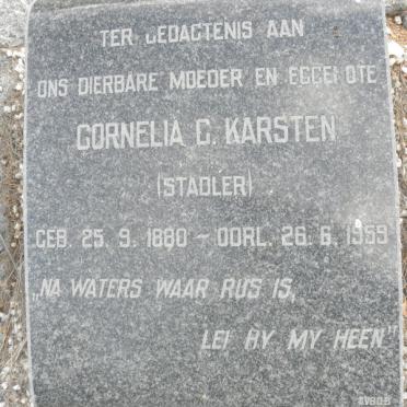 CARSTEN Cornelia C. nee STADLER 1880-1959