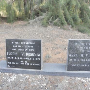 ROSSOUW Floris V. 1897-1977 &amp; Anna M.E. 1914-1980
