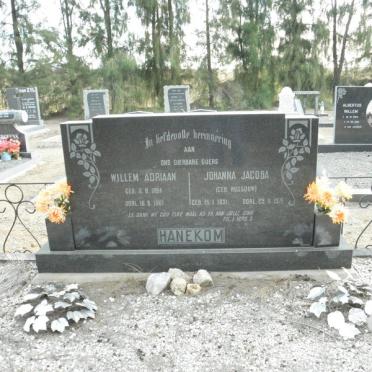 HANEKOM Willem Adriaan 1884-1961 &amp; Johanna Jacoba ROSSOUW 1891-1971