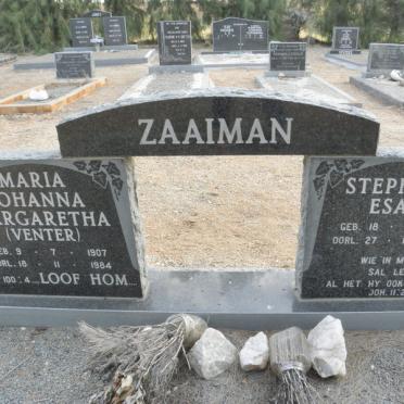 ZAAIMAN Stephanus Esaias 1888-1965 &amp; Maria Johanna Margaretha VENTER 1907-1984