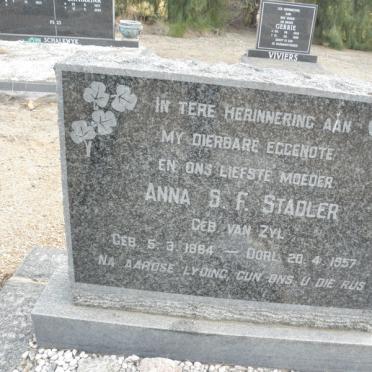 STADLER Hermanus J. 1879-1971 &amp; Anna S.F. VAN ZYL 1884-1957