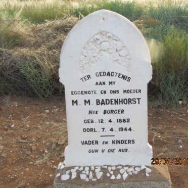 BADENHORST M.M. nee BURGER 1882-1944