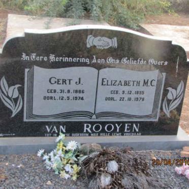 ROOYEN Gert J., van 1886-1974 &amp; Elizabeth M.J. 1895-1978