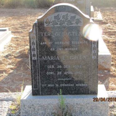 GREEN Maria E. 1892-1961