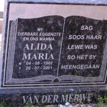 MERWE Alida Maria, van der 1961-2001