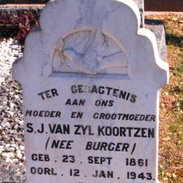 KOORTZEN  S.J. van Zyl nee BURGER 1861-1943