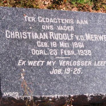 MERWE Christiaan Rudolf, van der 1861-1938