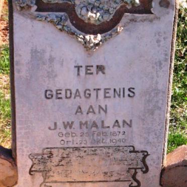 MALAN J.W. 1872-1940
