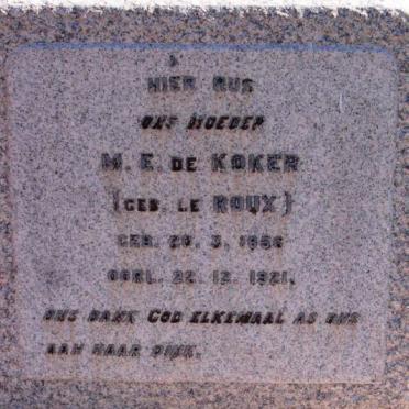 KOKER M.E., de nee le ROUX 1856-1921