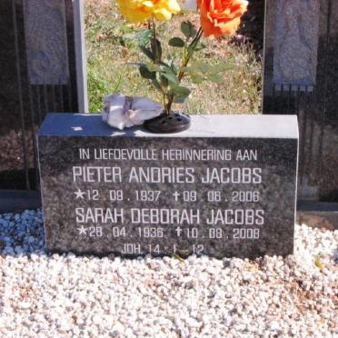 JACOBS Pieter Andries 1937-2006 &amp; Sarah Deborah 1936-2008
