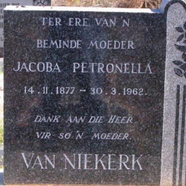 NIEKERK Jacoba Petronella, van 1877-1962
