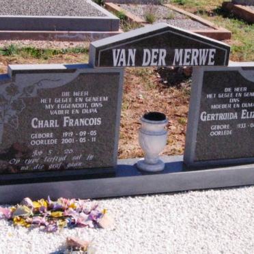 MERWE Charl Francois, van der 1919-2001 &amp; Gertruida Elizabeth 1930-