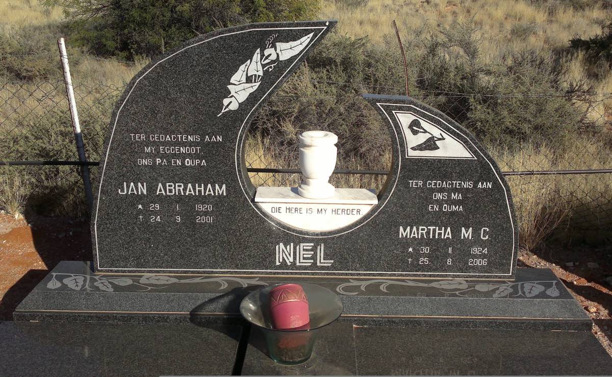 NEL Jan Abraham 1920-2001 &amp; Martha M.C. 1924-2006