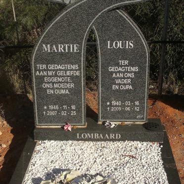 LOMBAARD Louis 1940-2009 &amp; Martie 1946-2007