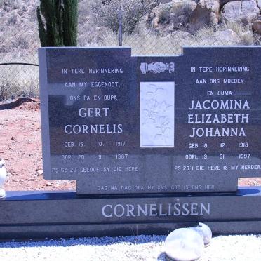 CORNELISSEN Gert Cornelis 1917-1987 &amp; Jacomina Elizabeth Johanna 1918-1997