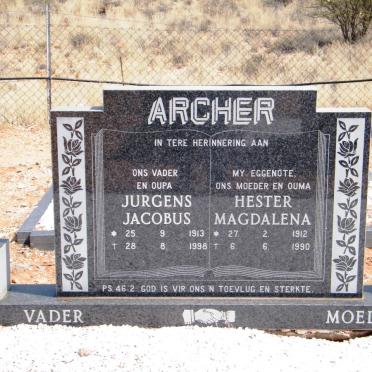 ARCHER Jurgens Jacobus 1913-1998 &amp; Hester Magdalena 1912-1990