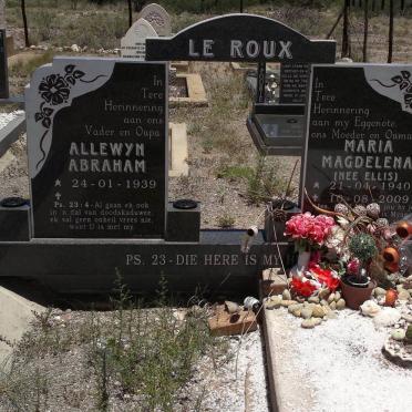 ROUX Allewyn Abraham, Le 1939- &amp; Maria Magdelena ELLIS 1940-2009