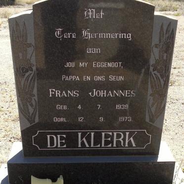 KLERK Frans Johannes, de 1939-1973