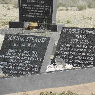 STRAUSS Jacobus Coenraad 1926-1997 &amp; Sophia VAN WYK 1928-1999