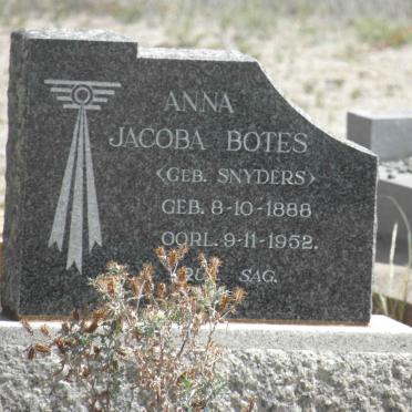 BOTES Anna Jacoba nee SNYDERS 1888-1952