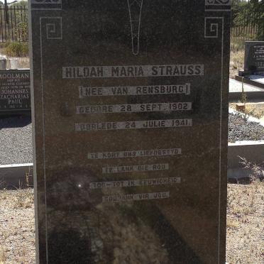 STRAUSS Hildah Maria nee VAN RENSBURG 1902-1941