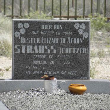 STRAUSS Hester Elizabeth Acron nee COETZER 1908-1995