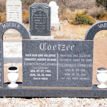 COETZEE Stephanus Francois 1916-1991 &amp; Elizabeth Sophia Catharina SCHOEMAN 1923-2004