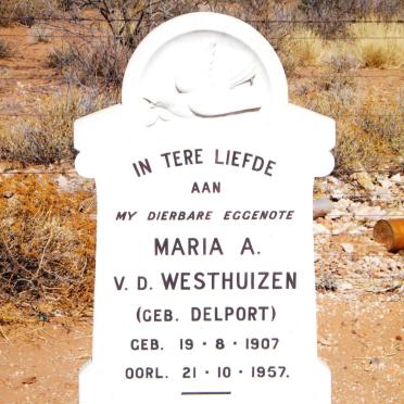 WESTHUIZEN Maria A., v.d. nee DELPORT 1907-1957