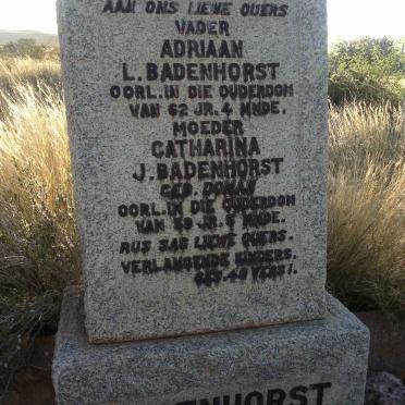 BADENHORST Adriaan L. &amp; Catharina J. DOMAN
