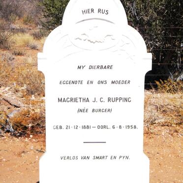 RUPPING Magrietha J.C. nee BURGER 1881-1958