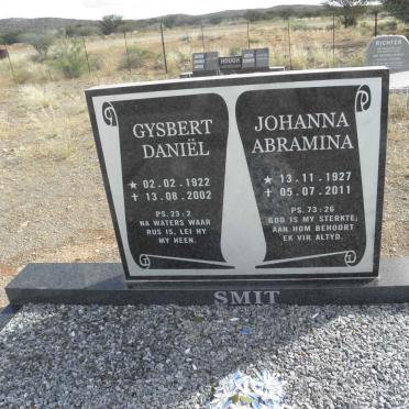 SMIT Gysbert Daniel 1922-2002 &amp; Johanna Abramina 1927-2011