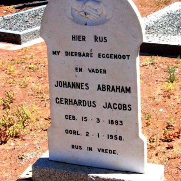 JACOBS Johannes Abraham Gerhardus 1893-1958