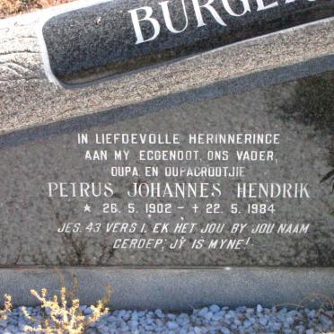 BURGER Petrus Johannes Hendrik 1902-1984