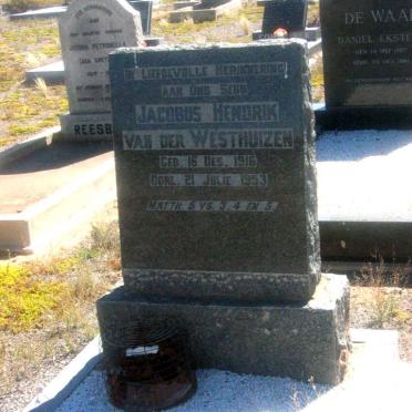 WESTHUIZEN Jacobus Hendrik, van der 1916-1953