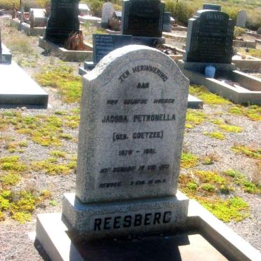 REESBERG Jacoba Petronella nee COETZEE 1???-????