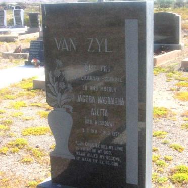 ZYL Jacoba Magdalena Aletta, van nee ROSSOUW 1911-197?