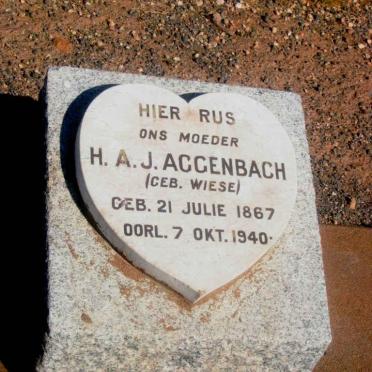 AGGENBACH H.A.J. nee WIESE 1867-1940