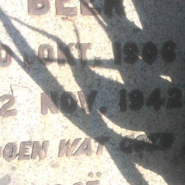 BEER Dirk Johannes, de 1906-1942 