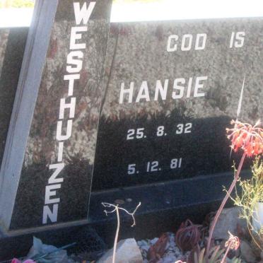WESTHUIZEN Hansie, van der 1932-1981 