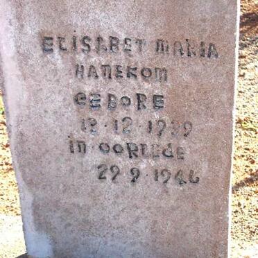 HANEKOM Elisabet Maria 1939-1946