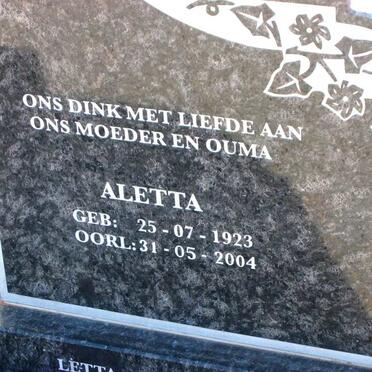WIESE Aletta 1923-2004