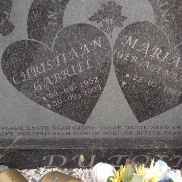 TOIT Christiaan Gabriel, du 1952-2003 &amp; Mariana AGENBACH 1963-
