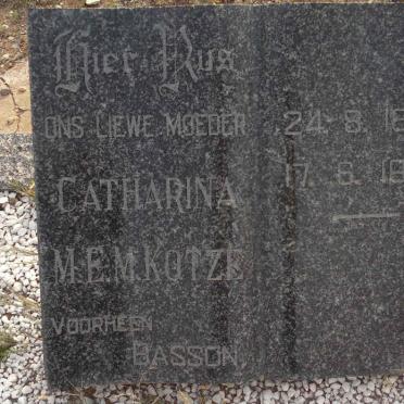 KOTZE Catharina M.E.M. formerly BASSON 1893-1965