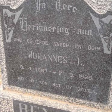 BENADE Johannes L. 1887-1966