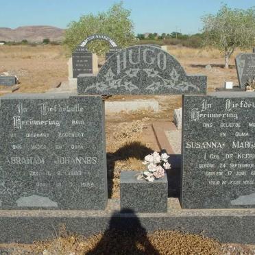 HUGO Abraham Johannes 1907-1966 &amp; Susanna Margaretha DE KLERK 1905-1971