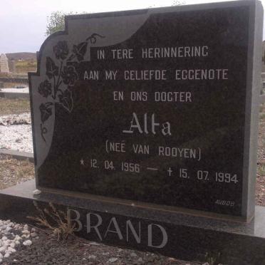 BRAND Alta nee VAN ROOYEN 1956-1994