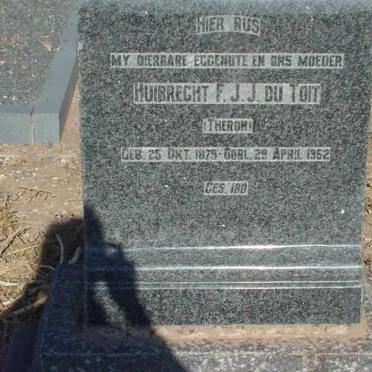 TOIT Huibrecht F.J.J., du nee THERON 1879-1952