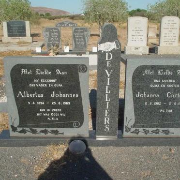 VILLIERS Albertus Johannes, de 1894-1969 &amp; Johanna Christina 1902-1987