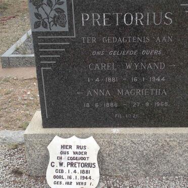 PRETORIUS Carel Wynand 1881-1944 &amp; Anna Magrietha 1886-1965